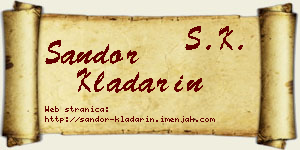 Šandor Kladarin vizit kartica